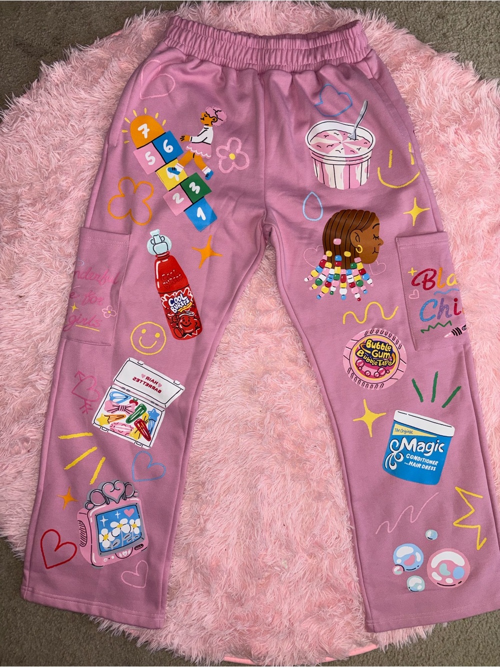 NWOT Baby Pink Graphic Sweatpants